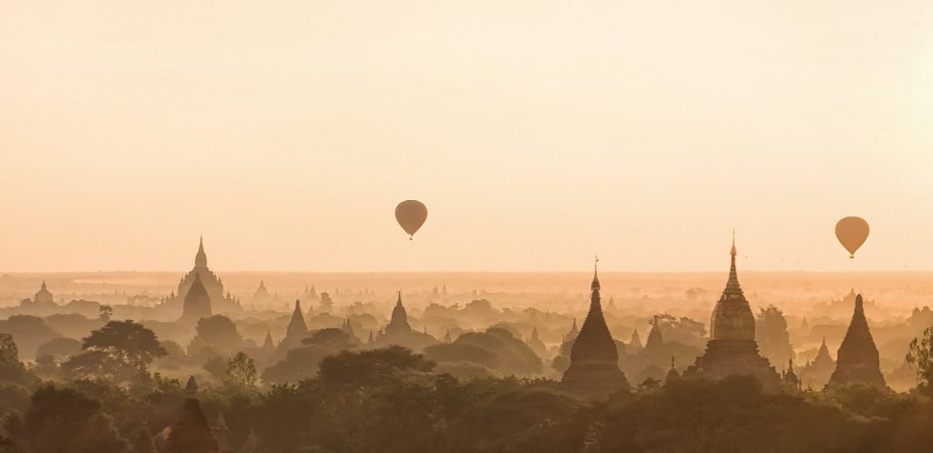 balony,Birma,Bagan,pagody